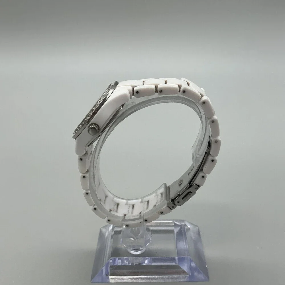 Fossil ES2437 Womens Watch 31mm MOP Ceramic Crystals Date New Battery 6.75